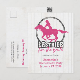 Hot-roze laatste rij voor het bride Briefkaart