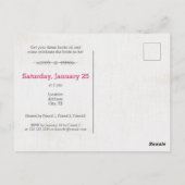 Hot-roze laatste rij voor het bride Briefkaart (Achterkant)
