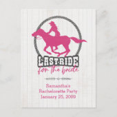 Hot-roze laatste rij voor het bride Briefkaart (Voorkant)