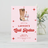 Hot roze laatste rodeo cowgirl bachelorette kaart (Staand voorkant)