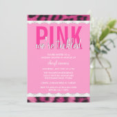 Hot-roze lade Shower-uitnodiging Kaart (Staand voorkant)