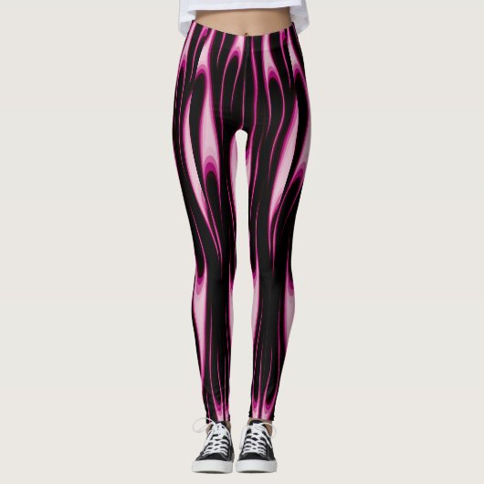 Hot-roze lampen leggings (Voorkant)