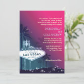 Hot roze Las Vegas Nevada bruiloft Kaart (Staand voorkant)