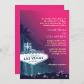 Hot roze Las Vegas Nevada bruiloft Kaart (Voorkant / Achterkant)