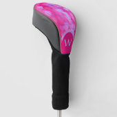 Hot roze & lavendel harten gepersonaliseerd golfheadcover (Schuin)