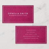 Hot-roze leder | Grens Visitekaartje (Voorkant / Achterkant)