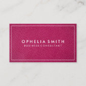 Hot-roze leder | Grens Visitekaartje (Voorkant)