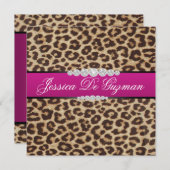 Hot-roze leopard Debut Kaart (Voorkant / Achterkant)