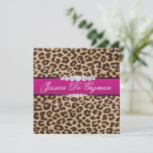 Hot-roze leopard Debut Kaart (Staand voorkant)