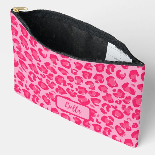 Hot-roze leopard-patroon etui (Open)