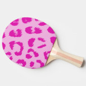 Hot-roze leopard-patroon tafeltennisbatje (Zijkant)