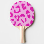 Hot-roze leopard-patroon tafeltennisbatje (Voorkant)