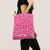 Hot-roze leopard-patroon tote bag (Dichtbij)