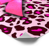 Hot-roze leopard printplaat, lintbogen, grafisch poster (Hoek)