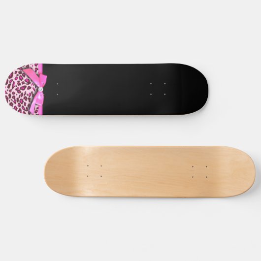 Hot-roze leopard printplaat, lintbogen, grafisch skateboard (Horizontaal)