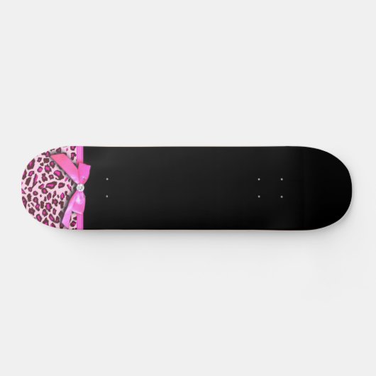 Hot-roze leopard printplaat, lintbogen, grafisch skateboard (Horizontaal)