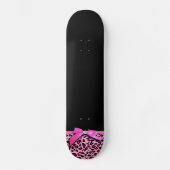 Hot-roze leopard printplaat, lintbogen, grafisch skateboard (Voorkant)