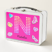 Hot roze letter n monogram meisje terug naar schoo (Voorkant)