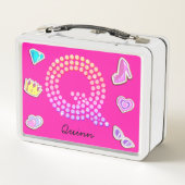 Hot roze letter q monogram meisje terug naar schoo (Achterkant)