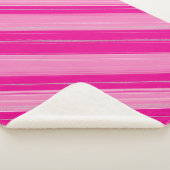 Hot Roze Licht Roze & Zilver Candy Cane Stripe Sherpa Deken (3/4)