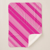 Hot Roze Licht Roze & Zilver Candy Cane Stripe Sherpa Deken (Voorkant)