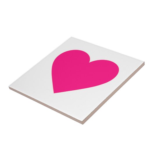 Hot-Roze liefdeshart Tegeltje (Zijkant)