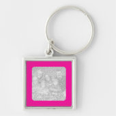 Hot-roze Lijst Sleutelhanger (Voorkant)