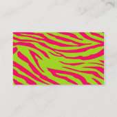 Hot-roze Limoen Zebra Print Animal Visitekaartje (Achterkant)