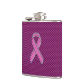 Hot-roze lint lintbewustzijn koolstofvezel heupfles (Links)