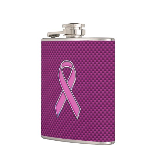 Hot-roze lint lintbewustzijn koolstofvezel heupfles (Links)
