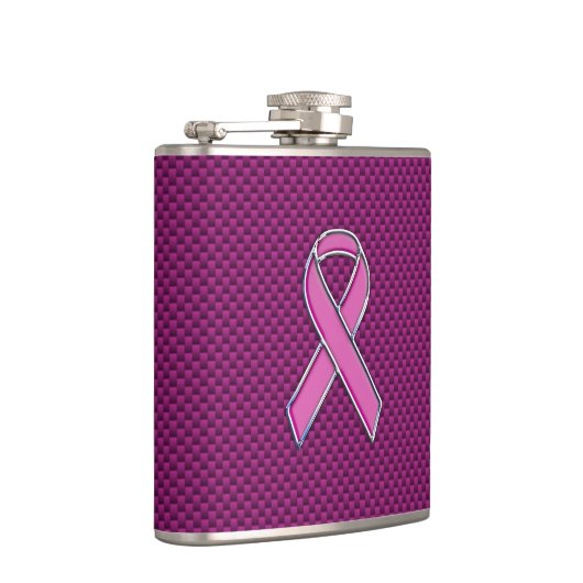Hot-roze lint lintbewustzijn koolstofvezel heupfles (Rechts)