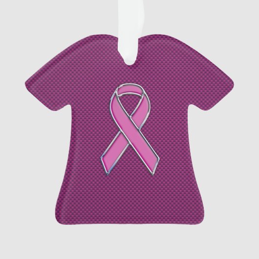 Hot-roze lint lintbewustzijn koolstofvezel ornament (voorkant)