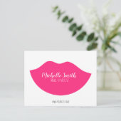 Hot-Roze lippen design Make-up kunstenaar Briefkaart (Staand voorkant)