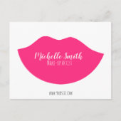 Hot-Roze lippen design Make-up kunstenaar Briefkaart (Voorkant)