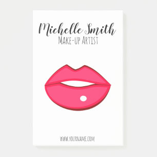 Hot-Roze lippen design Make-up kunstenaar Post-it® Notes