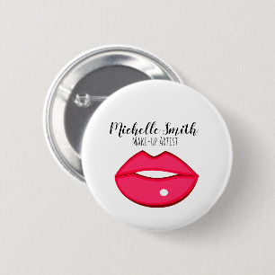 Hot-Roze lippen design Make-up kunstenaar Ronde Button 5,7 Cm