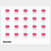 Hot-Roze lippen design Make-up kunstenaar Ronde Sticker (Vel)