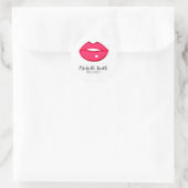 Hot-Roze lippen design Make-up kunstenaar Ronde Sticker (Tas)