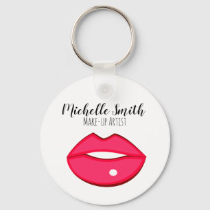 Hot-Roze lippen design Make-up kunstenaar Sleutelhanger