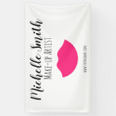 Hot-Roze lippen design Make-up kunstenaar Spandoek (Verticaal)