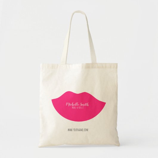 Hot-Roze lippen design Make-up kunstenaar Tote Bag (Voorkant)