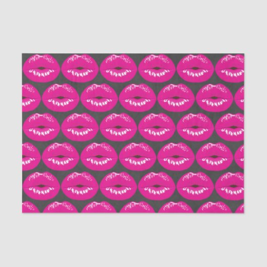Hot roze lippen glamoureus meisje patroon tissuepapier (Voorkant)