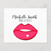 Hot-roze lippen ontwerp Make-up kunstenaar Flyer (Voorkant)