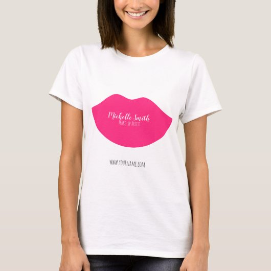 Hot-roze lippen ontwerp Make-up kunstenaar T-shirt (Voorkant)