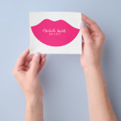 Hot Roze lippen ontwerp Visagist Flyer (Hand)
