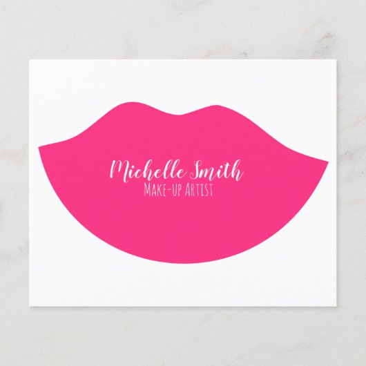 Hot Roze lippen ontwerp Visagist Flyer (Voorkant)