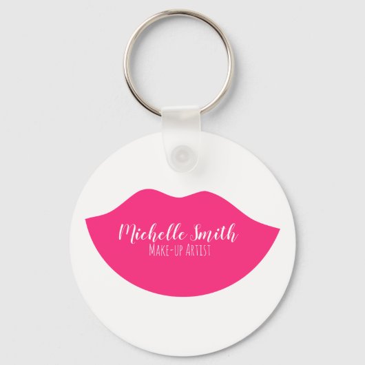 Hot Roze lippen ontwerp Visagist Sleutelhanger (Voorkant)