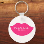 Hot Roze lippen ontwerp Visagist Sleutelhanger (Voorkant)