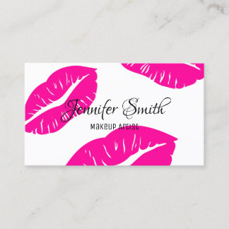 Hot Roze Lippenpatroon Make-up Artiest Visitekaartje