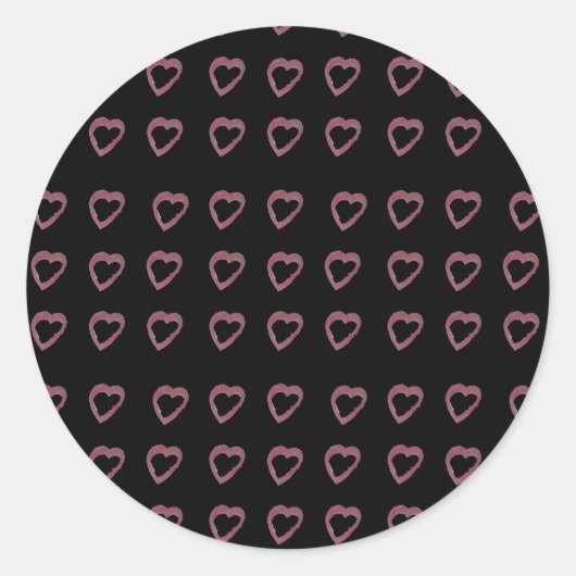 Hot roze lippenstift harten ronde sticker (Voorkant)